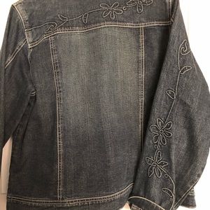 Floral press jean jacket